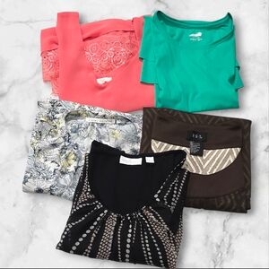 Set Of Five Sleeveless Women's Tops Blouses Shirts Size Large (L) C61